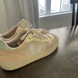 Veja Beige Sneakers with Pastel Accents